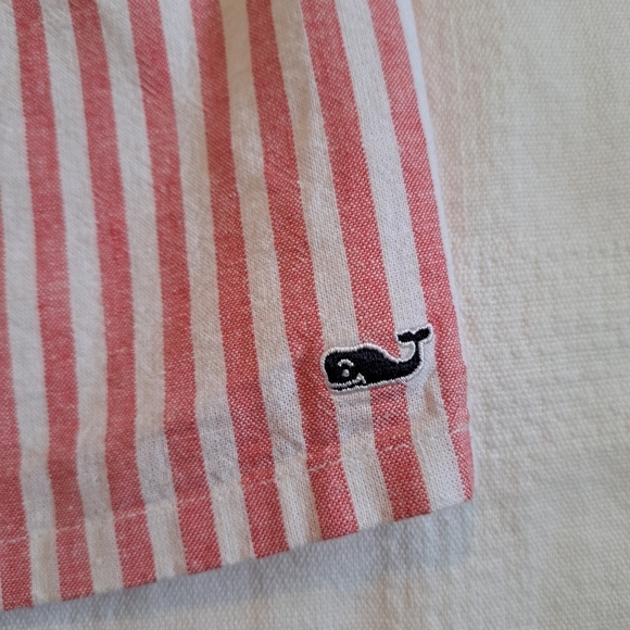 Vineyard Vines girls size 14 lt red and white stripe, back cutout with tie dress - Picture 2 of 6